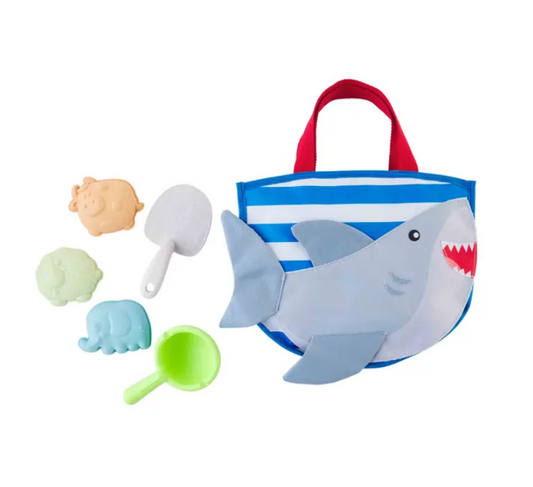 shark beach tote w toys