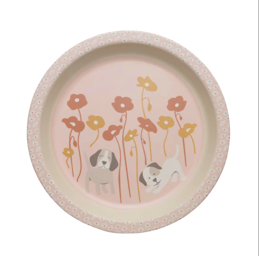 ORE BAMBOO MINI PLATE PUPPY & POPPIES
