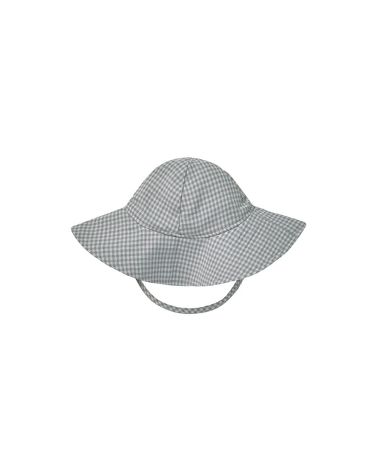 QUINCY MAE WOVEN SUN HAT || BLUE GINGHAM 12-24