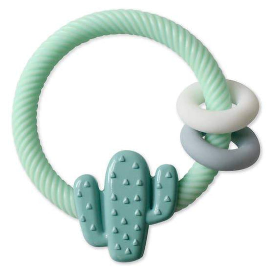 RITZY RATTLE SILICONE TEETHER RATTLES -CACTUS