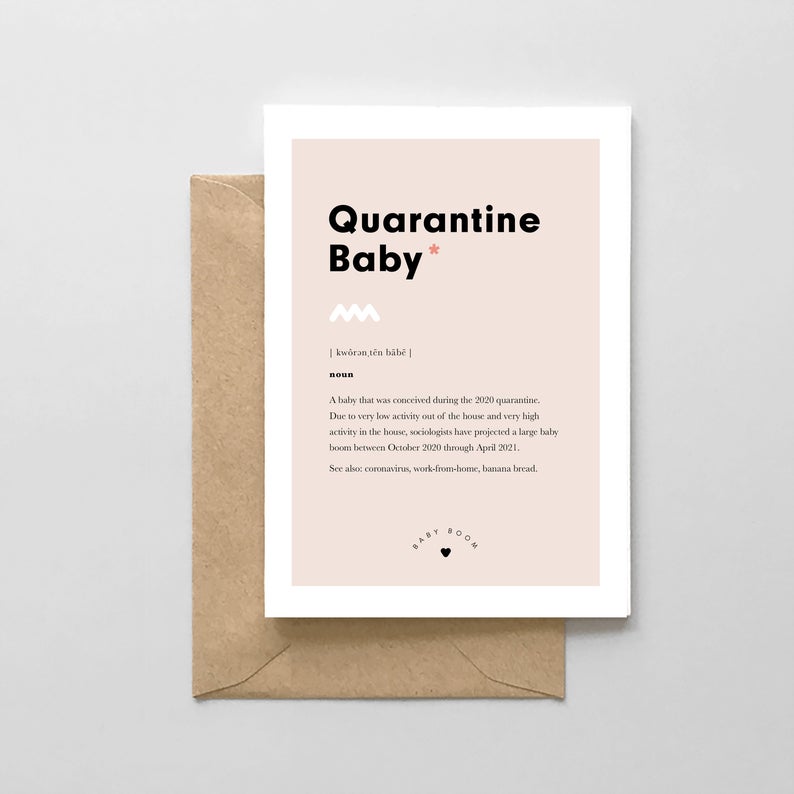 QUARANTINE BABY DEFINITION CARD