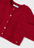 MAYORAL RED OPENWORK KNIT CARDIGAN