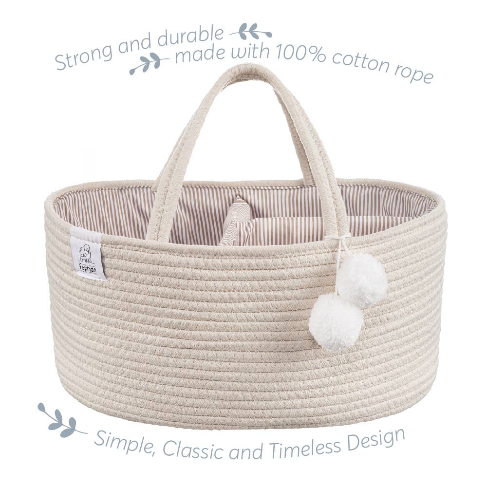 COTTON ROPE DIAPER CADDY OFF WHITE
