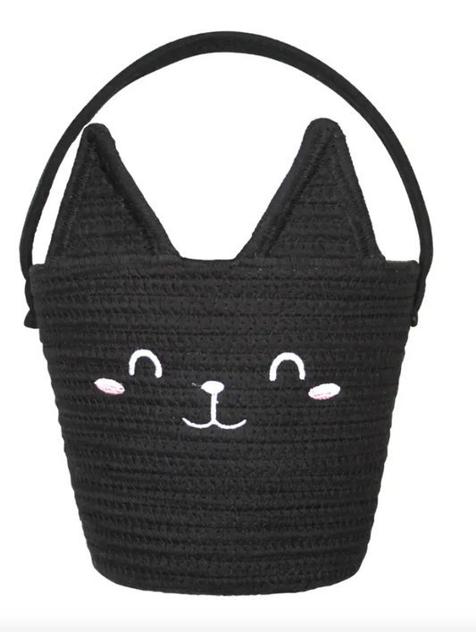 EMERSON AND FRIENDS LUCY'S ROOM CAT ROPE HALLOWEEN BASKET