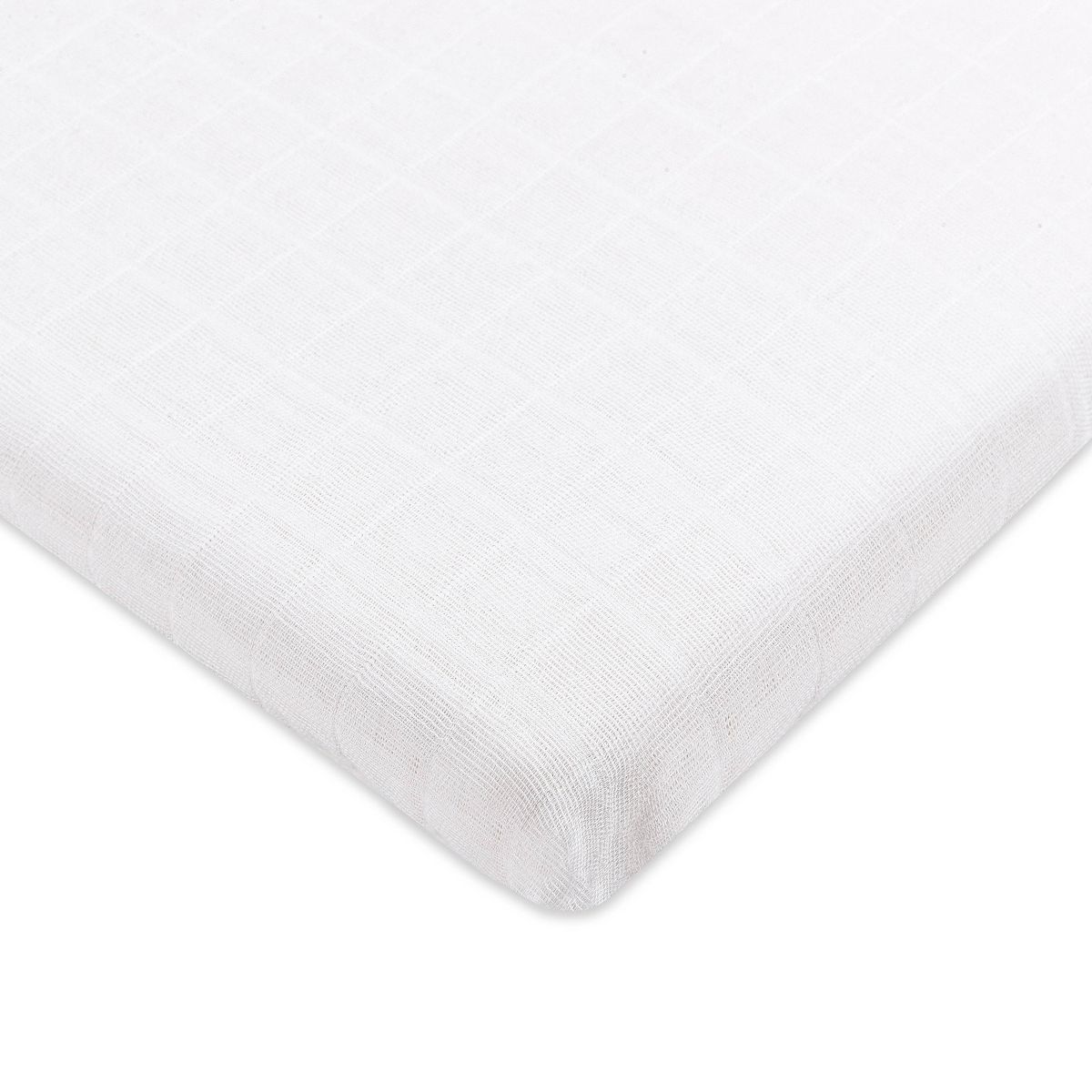 PLAIN WHITE MUSLIN ALL-STAGES BASSINET SHEET IN GOTS CERTIFIED ORGANIC COTTON