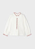 MAYORAL RED KNIT BLOUSE EMBROIDERED