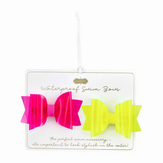 YELLOW AND PINK VINYL BOWS