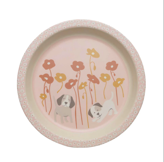 ORE BAMBOO MINI PLATE PUPPY & POPPIES