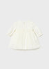 MAYORAL EMBROIDERED TULLE DRESS - OFF WHITE