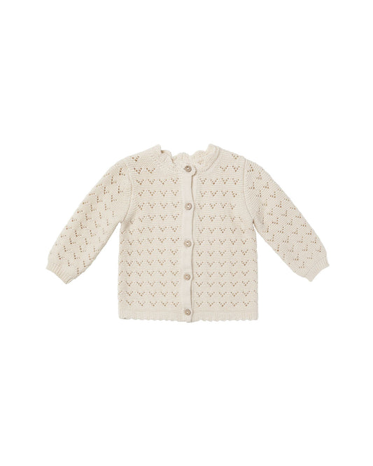 QUINCY MAE SCALLOPED CARDIGAN NATURAL