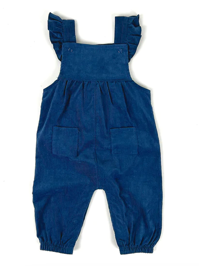 NAVY SMOCKED FRONT COVERALL
