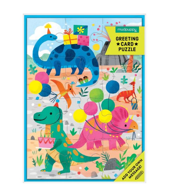 GREETING CARD PUZZLE  - DINO PARTY
