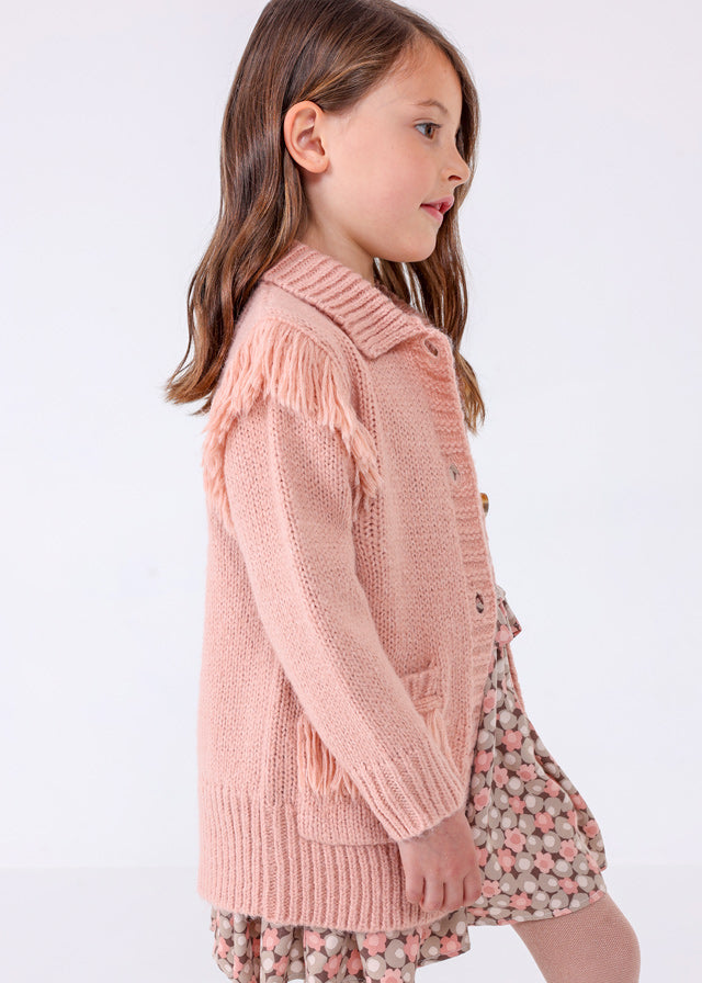 MAYORAL BUTTON FRONT FRINGE SWEATER