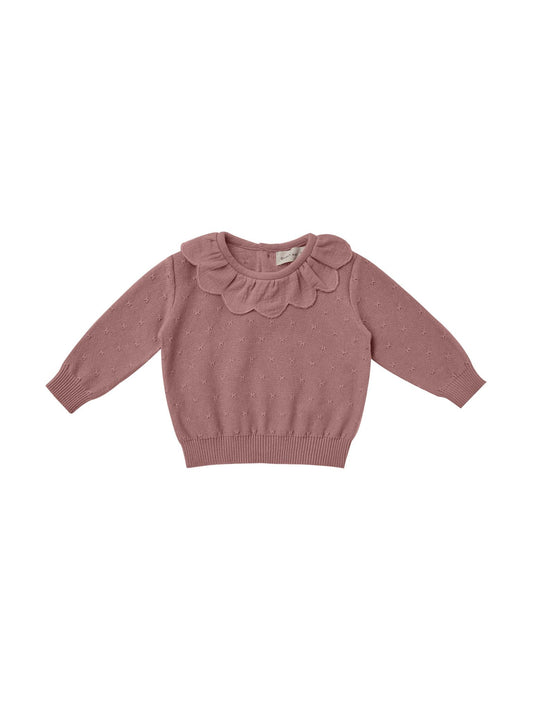 QUINCY MAE PETAL KNIT SWEATER FIG