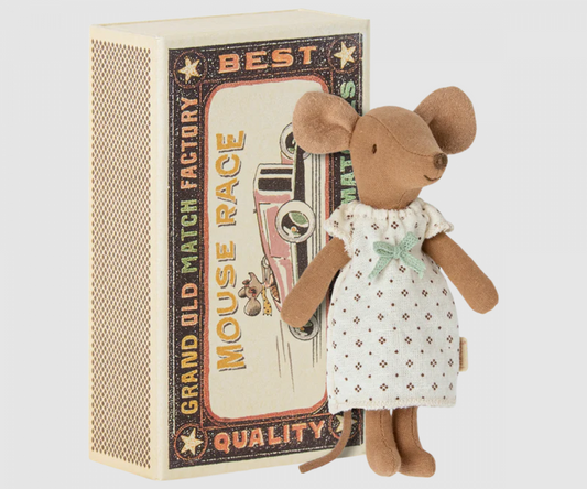 MAILEG BIG SISTER MOUSE IN MATCHBOX DOTS