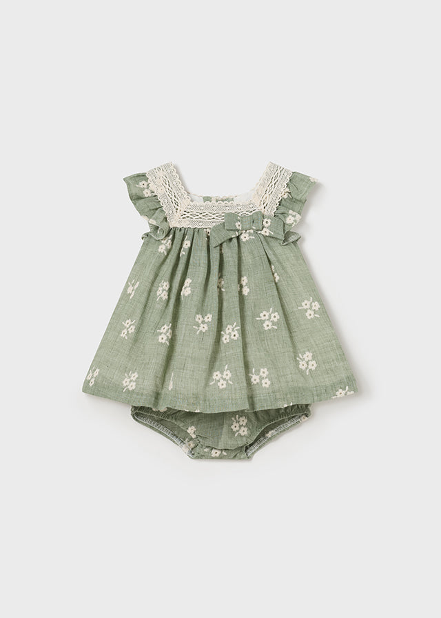 MAYORAL EMBROIDERED DRESS  AND BLOOMER SET