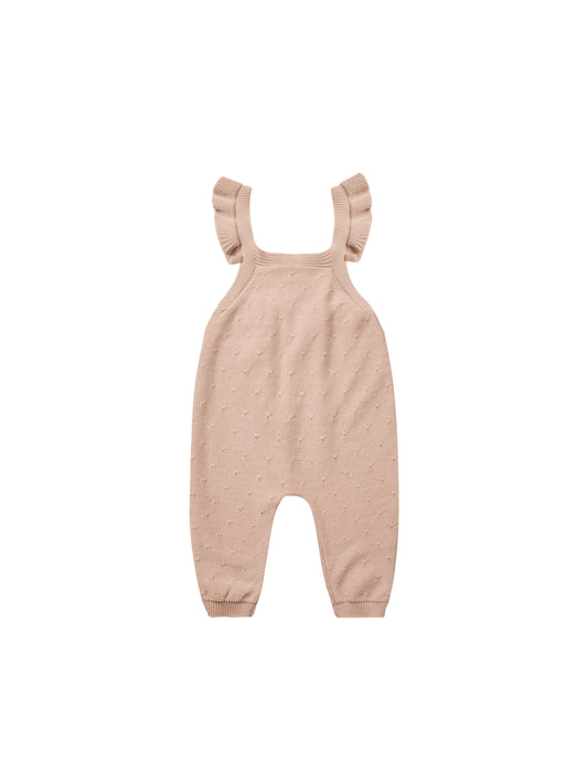 QUINCY MAE POINTELLE KNIT OVERALLS - BLUSH