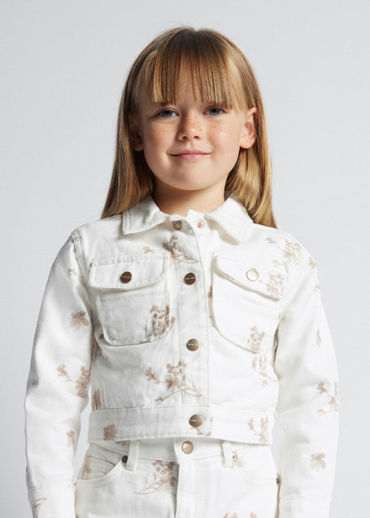 MAYORAL GIRLS EMBROIDERED TWILL JACKET