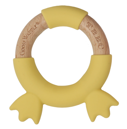 GOOSEWADDLE X T.B.B.C. DUCK WOODEN & SILICONE TEETHER