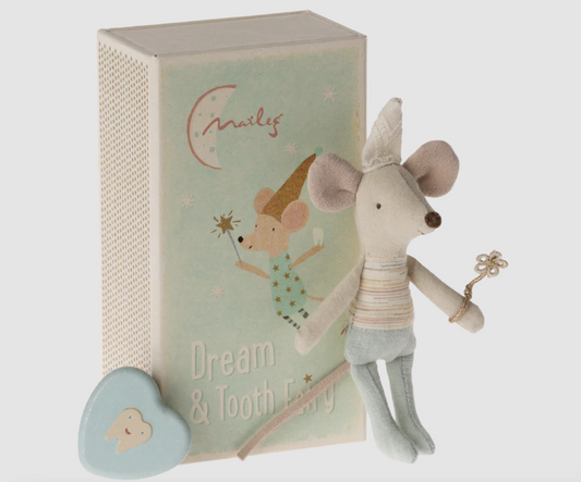 MAILEG TOOTH FAIRY MOUSE, LITTLE BROTHER IN MATCHBOX