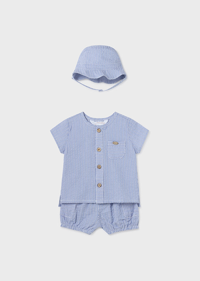 MAYORAL 3 PC SHORT SET WITH HAT