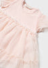 MAYORAL TULLE ROMPER WITH CROWN- BLUSH