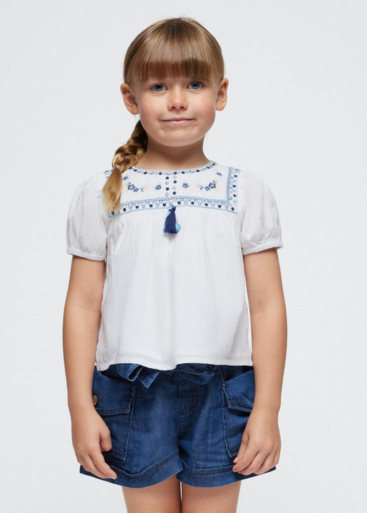 MAYORAL GIRLS EMBROIDERED TOP