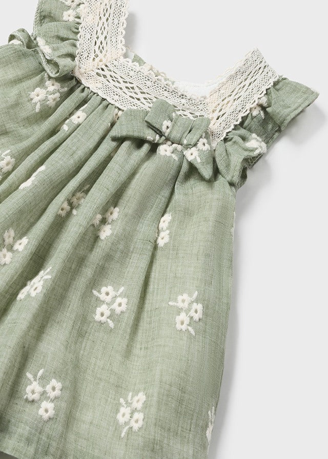 MAYORAL EMBROIDERED DRESS  AND BLOOMER SET