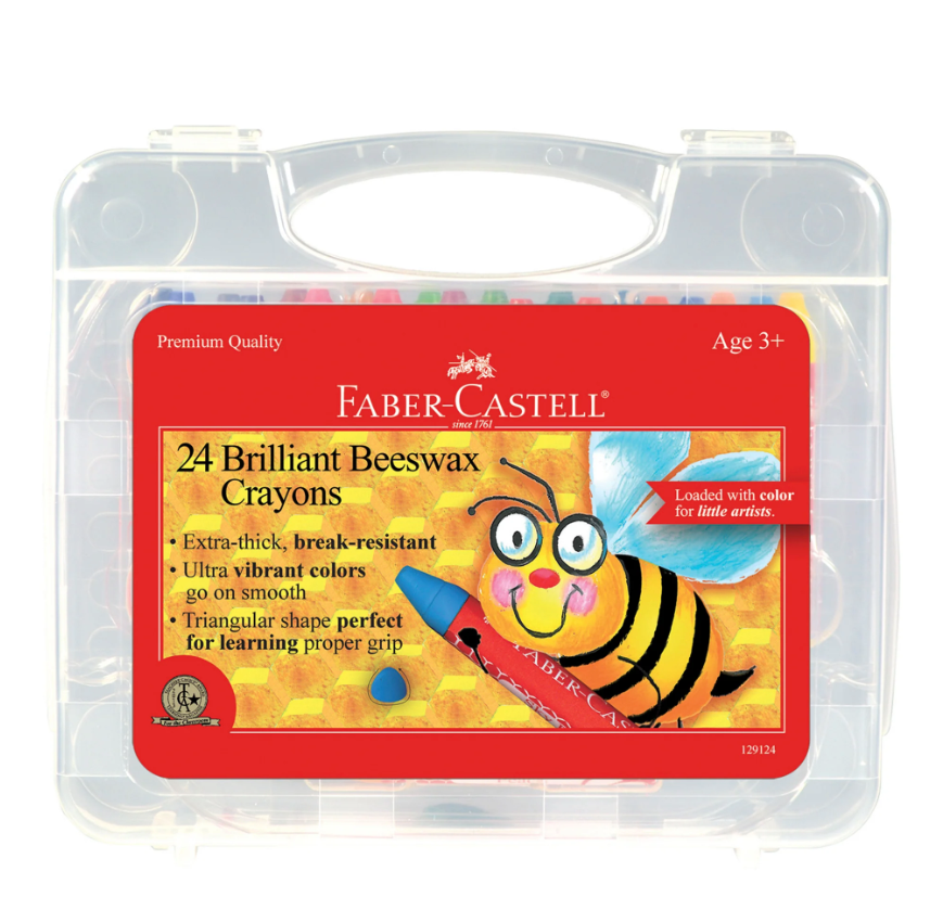 BRILLIANT BEESWAX CRAYONS IN STORAGE CASE 24CT