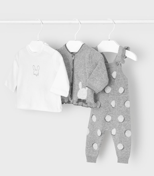 SET FOR GIRL BABY GREY