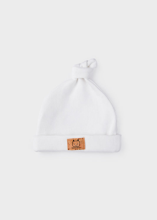 MAYORAL RIBBED KNIT HAT -CREAM