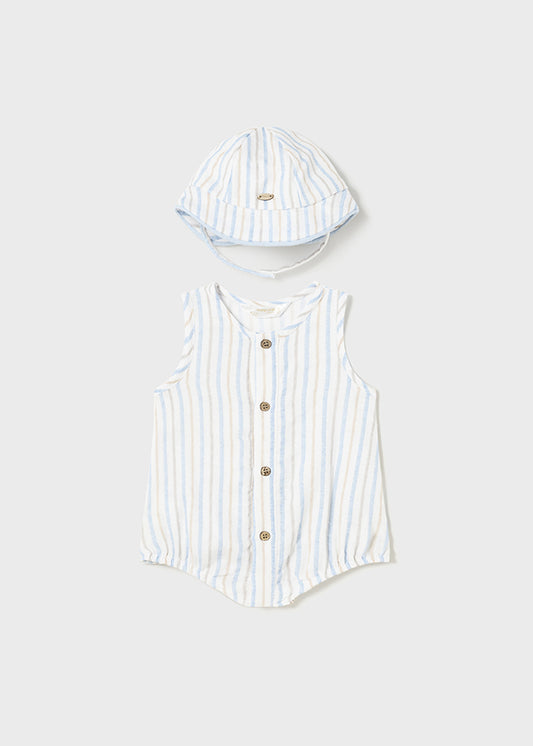 MAYORAL COTTON ROMPER WITH HAT