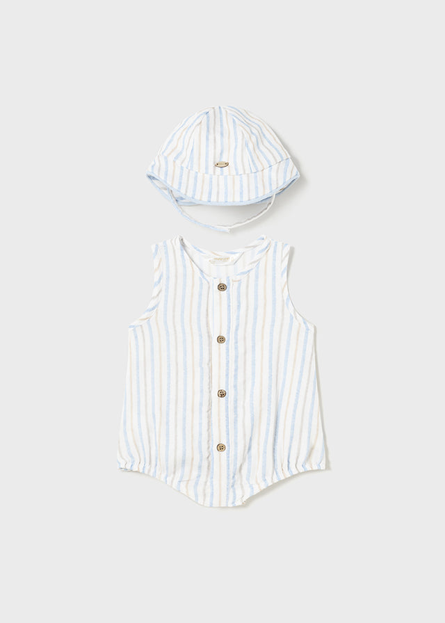 MAYORAL COTTON ROMPER WITH HAT