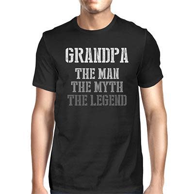 GRANDPA THE MAN THE MYTH THE LEGEND BLACK T SHIRT