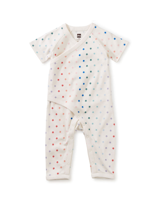 TEA COLLECTION WRAP BABY ROMPER - STARS