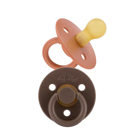 ITZY SOOTHER CHOCOLATE/CARAMEL NATURAL RUBBER PACIFIER SET