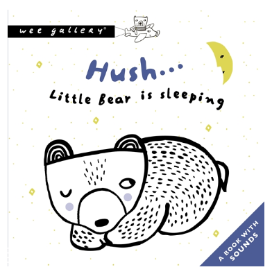 hush little bear is sleeping