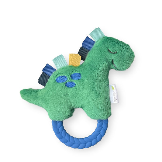 DINO RITZY RATTLE PAL PLUSH RATTLE PAL WITH TEETHER