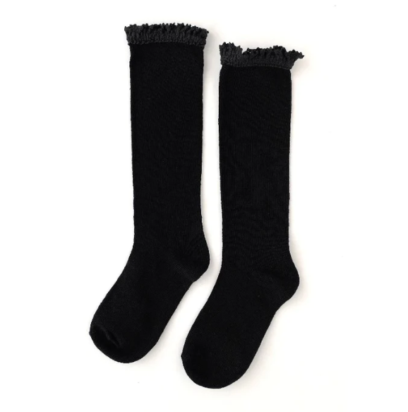 black lace knee socks 
