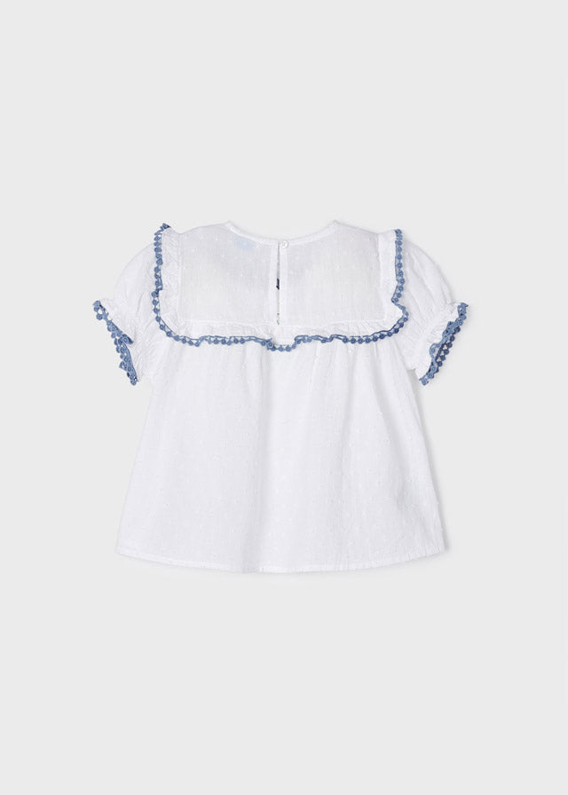 MAYORAL PLUMETI EMBROIDERED BLOUSE