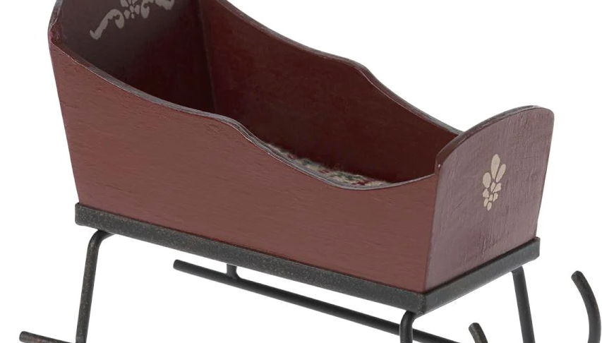 MAILEG SLEIGH, MOUSE - RED