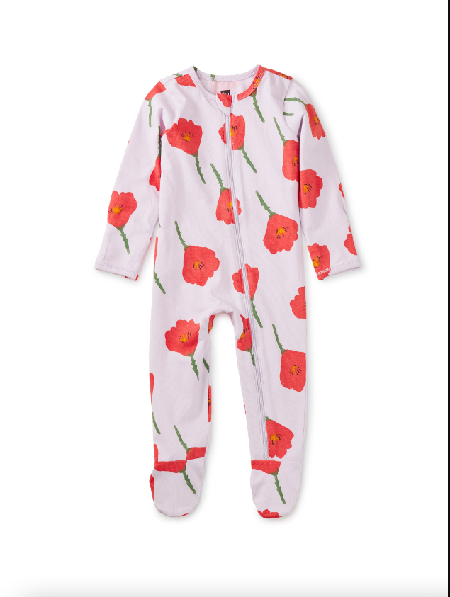 TEA COLLECTION FOOTED ZIP FRONT BABY ROMPER