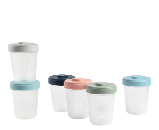 BEABA CLIP CONTAINERS SET OF 6, ASSORTED COLORS