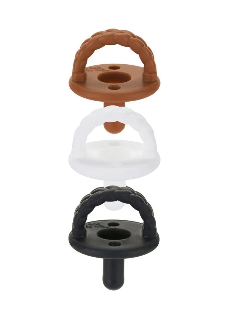 ITZY RITZY SWEETIE SOOTHER CABLE PACIFIER SET OF 3 COFFEE/CREAM