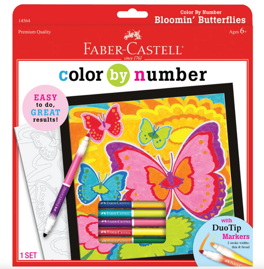COLOR BY NUMBER BLOOMIN' BUTTERFLIES