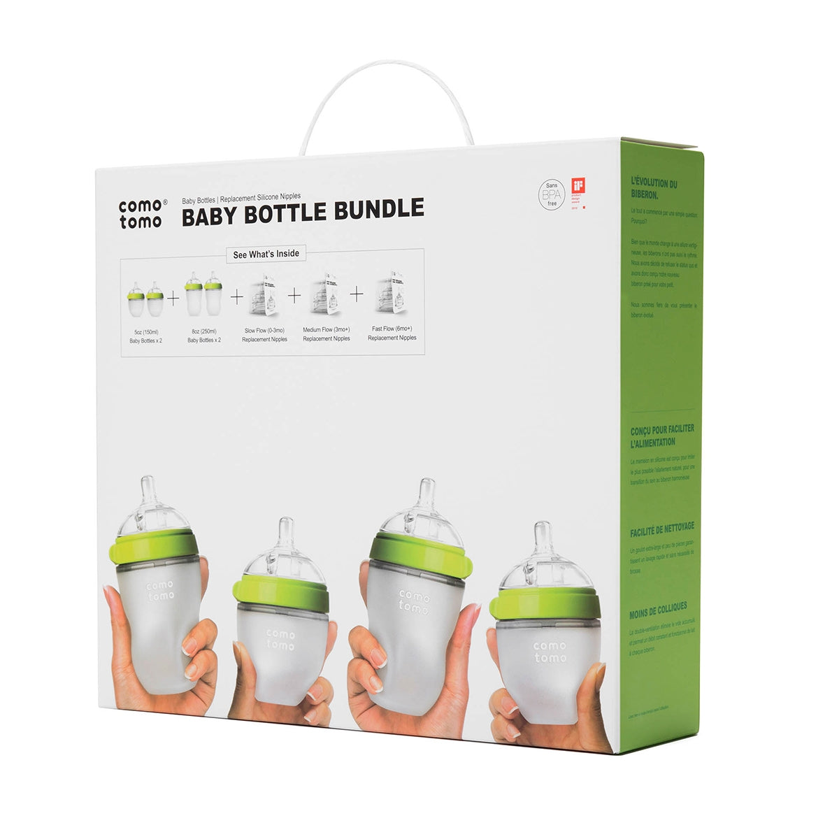 Olababy GentleBottle, Silicone Baby Bottle - 8oz, Mint 2-Pack