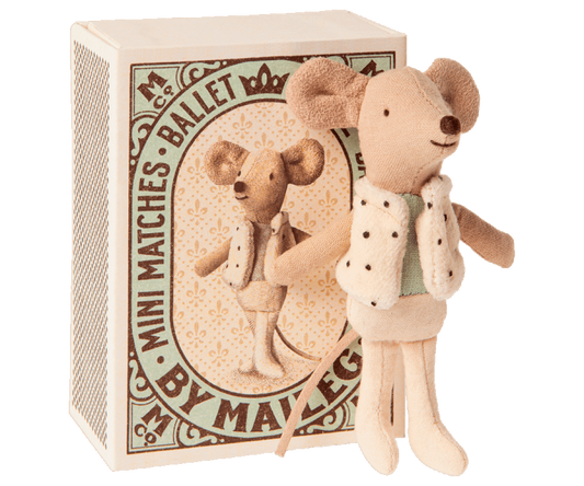 MAILEG DANCER IN MATCHBOX - LITTLE BROTHER MOUSE