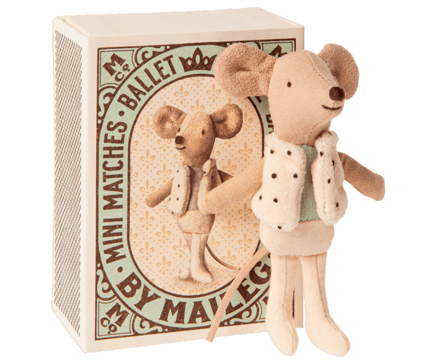 MAILEG DANCER IN MATCHBOX - LITTLE BROTHER MOUSE