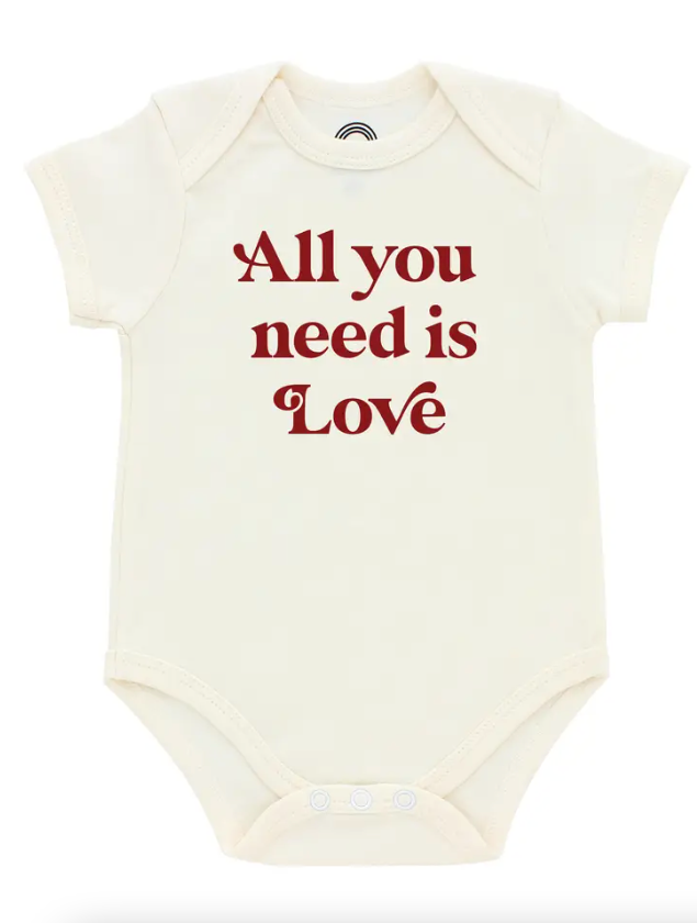 ALL YOU NEED IS LOVE COTTON BABY ONESIE