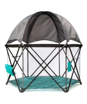 BABY DELIGHT GO WITH ME ECLIPSE PORTABLE PLAYARD WITH CANOPY - OCEAN WAVES W/ GREY CANOPY